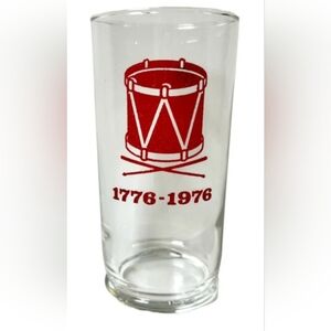 Vintage | Bicentennial 1976-1776 Red Drum Novelty Glasses Barware Glassware